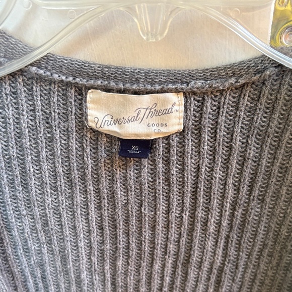 Universal Thread Gray Ribbed Open-Front Cardigan - Picture 2 of 4